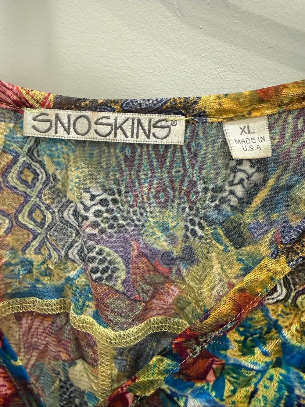 SNO SKINS Multicolor Floral Sheer Button Tunic - Red Blue Yellow Green - Picture 4 of 5